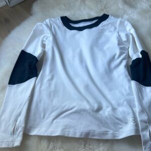 Sofibella XS white with black long sleeve tennis top